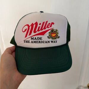 Miller "Made The American Way" Trucker Hat - Green & White